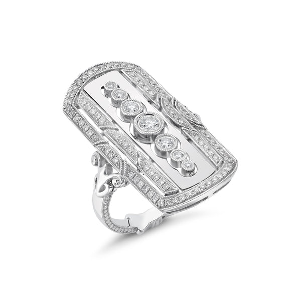 18K White Gold ~.75ctw Diamond Fashion Ring