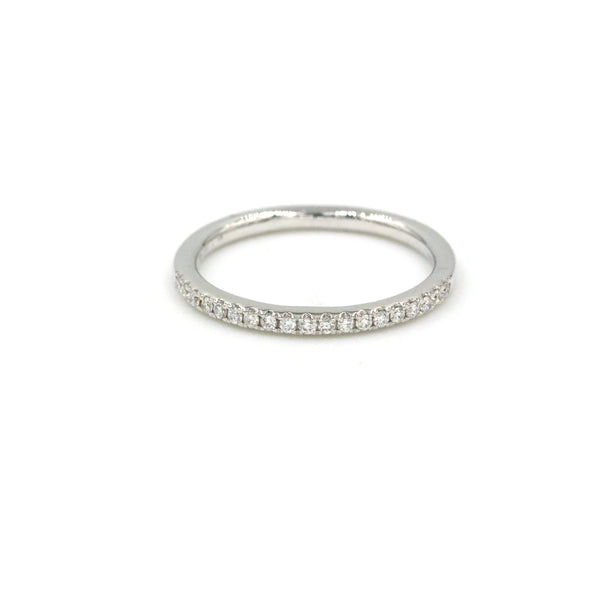 14K White Gold Pave .15Ctw Diamond Wedding Band Provident Jewelery