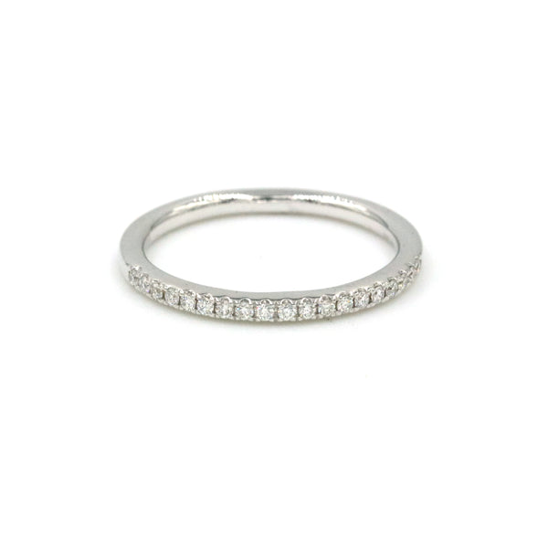 14K White Gold Pave .15Ctw Diamond Wedding Band Provident Jewelery