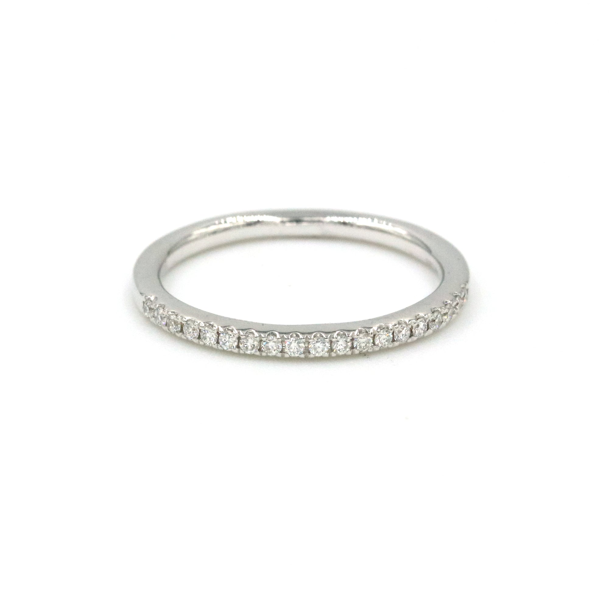 14K White Gold Pavé Diamond Wedding Band