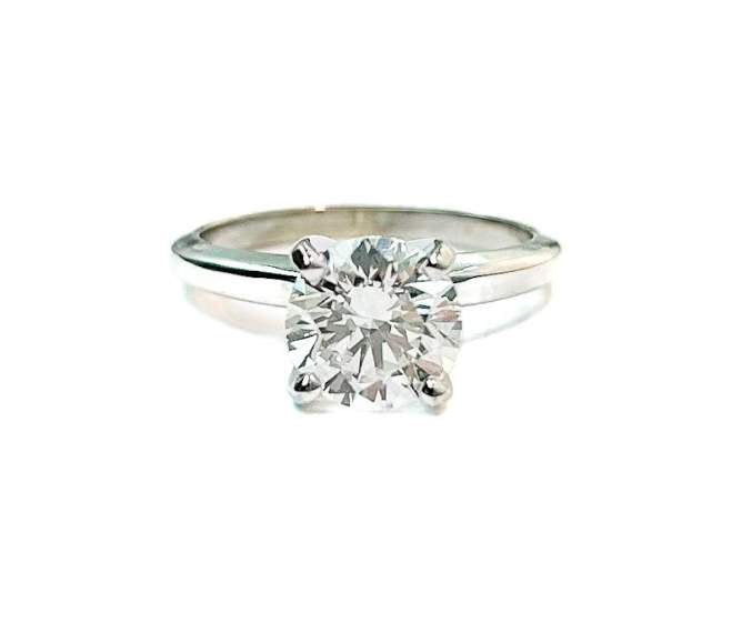14K White Gold Round Diamond Solitaire Engagement Ring