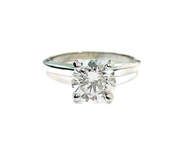 14K White Gold Round Diamond Solitaire Engagement Ring