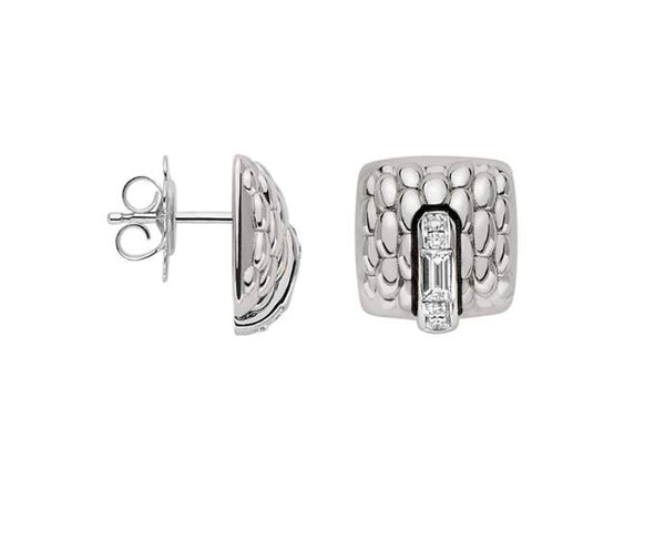 FOPE 18K White Gold Vendome Earrings ~0.48 Ctw Diamond.