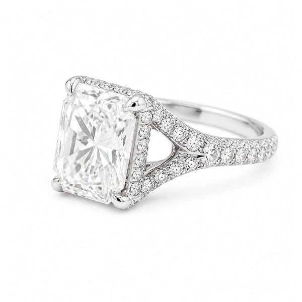 Platinum 4.26 Carat Radiant Cut Diamond Engagement Ring