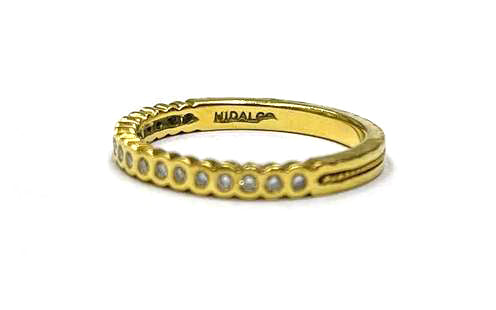 18K Yellow Gold Bezel Set Diamond Band