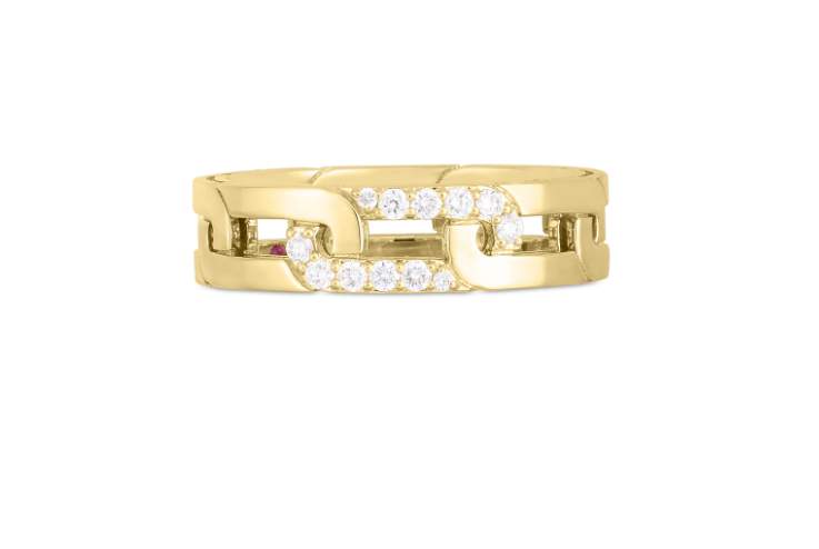 Roberto Coin 18K Yellow Gold Navara Diamond Accent Slim Ring