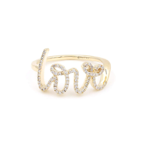 Diamond Script Love Ring