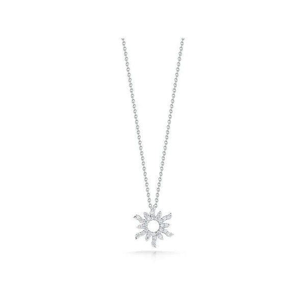 Roberto Coin 18K White Gold Diamond Sun Necklace