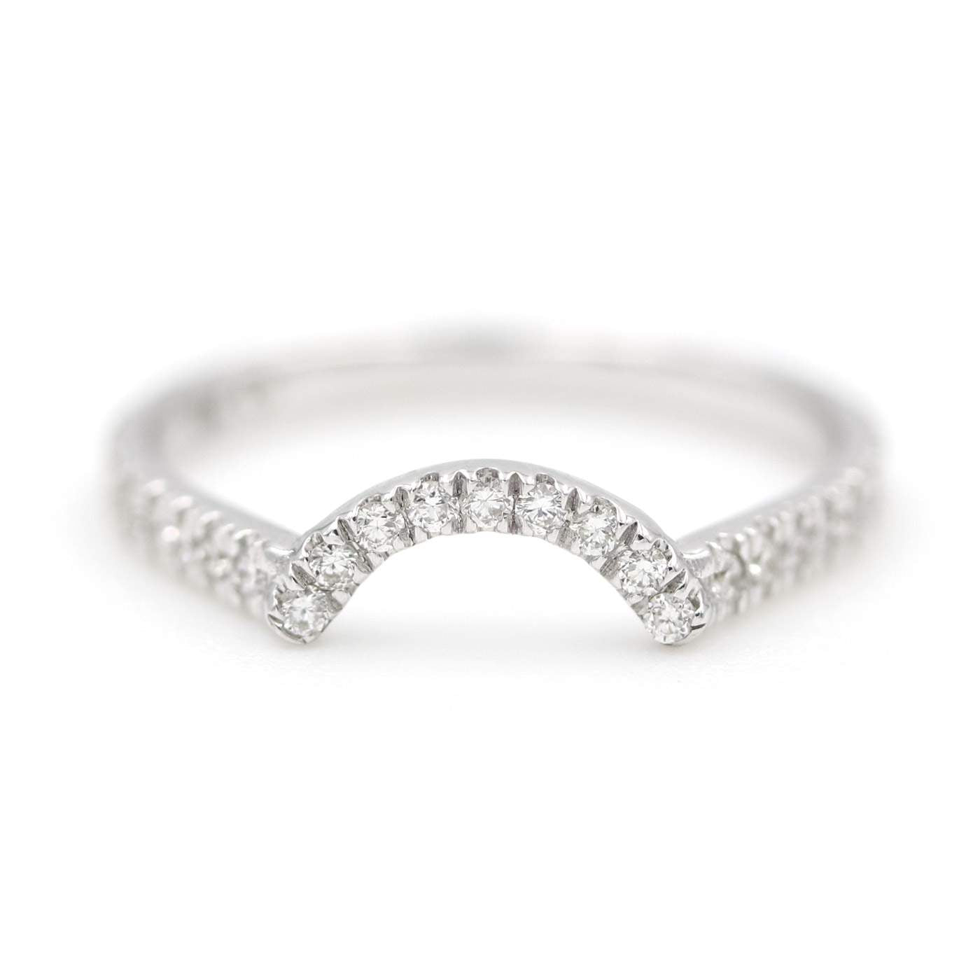 18K White Gold Diamond Ring Guard