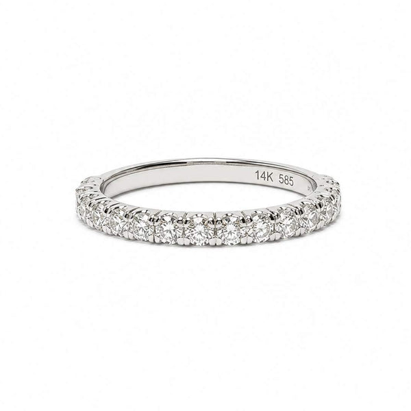 14K White Gold Diamond Wedding Band