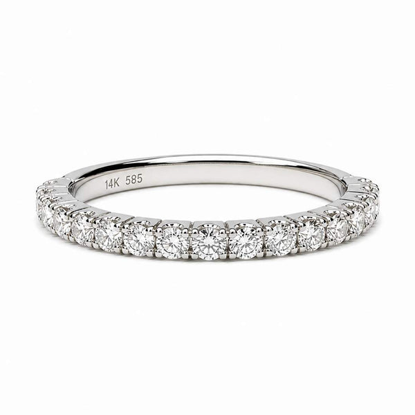 14K White Gold Diamond Wedding Band