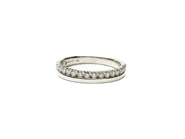 14K White Gold Diamond Wedding Band