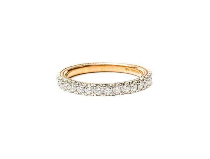 Verragio 14K Rose and White Gold Diamond Wedding Band