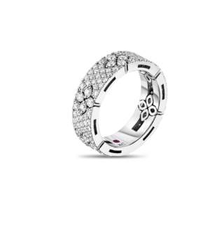 Roberto Coin 18K White Gold Love in Verona Pavé Diamond Ring