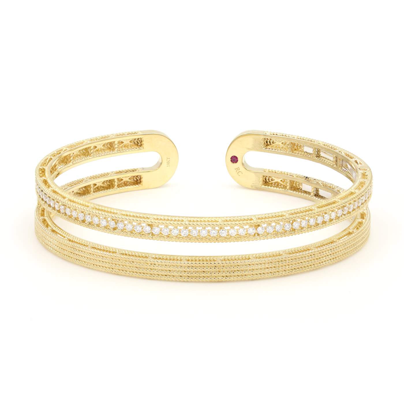 Roberto Coin Barocco Symphony 18K Yellow Gold Diamond Bangle Bracelet
