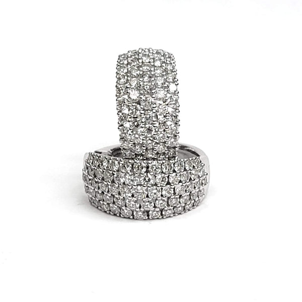 14kt White Gold Pavé Diamond Huggie Earrings 2.80ctw
