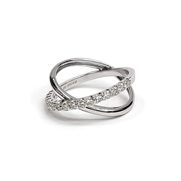 14kt White Gold Criss Cross Diamond Ring .61ctw