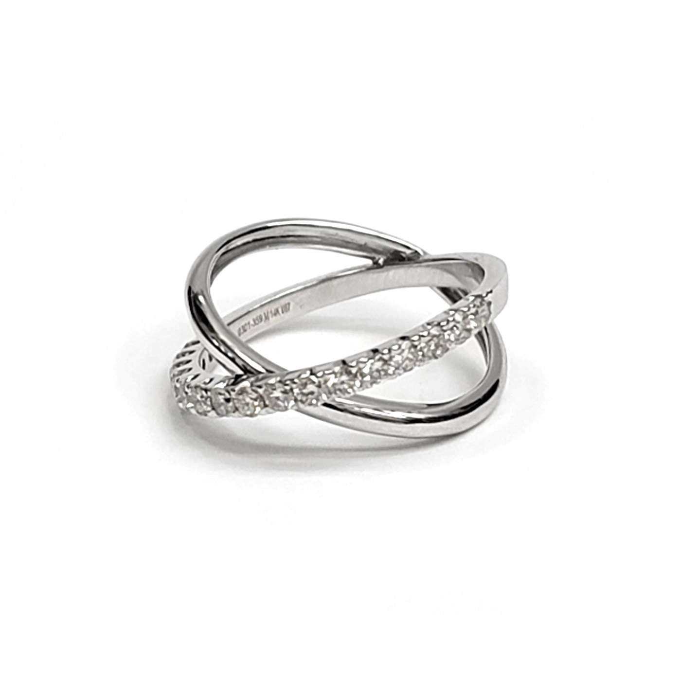 14kt White Gold Criss Cross Diamond Ring .61ctw