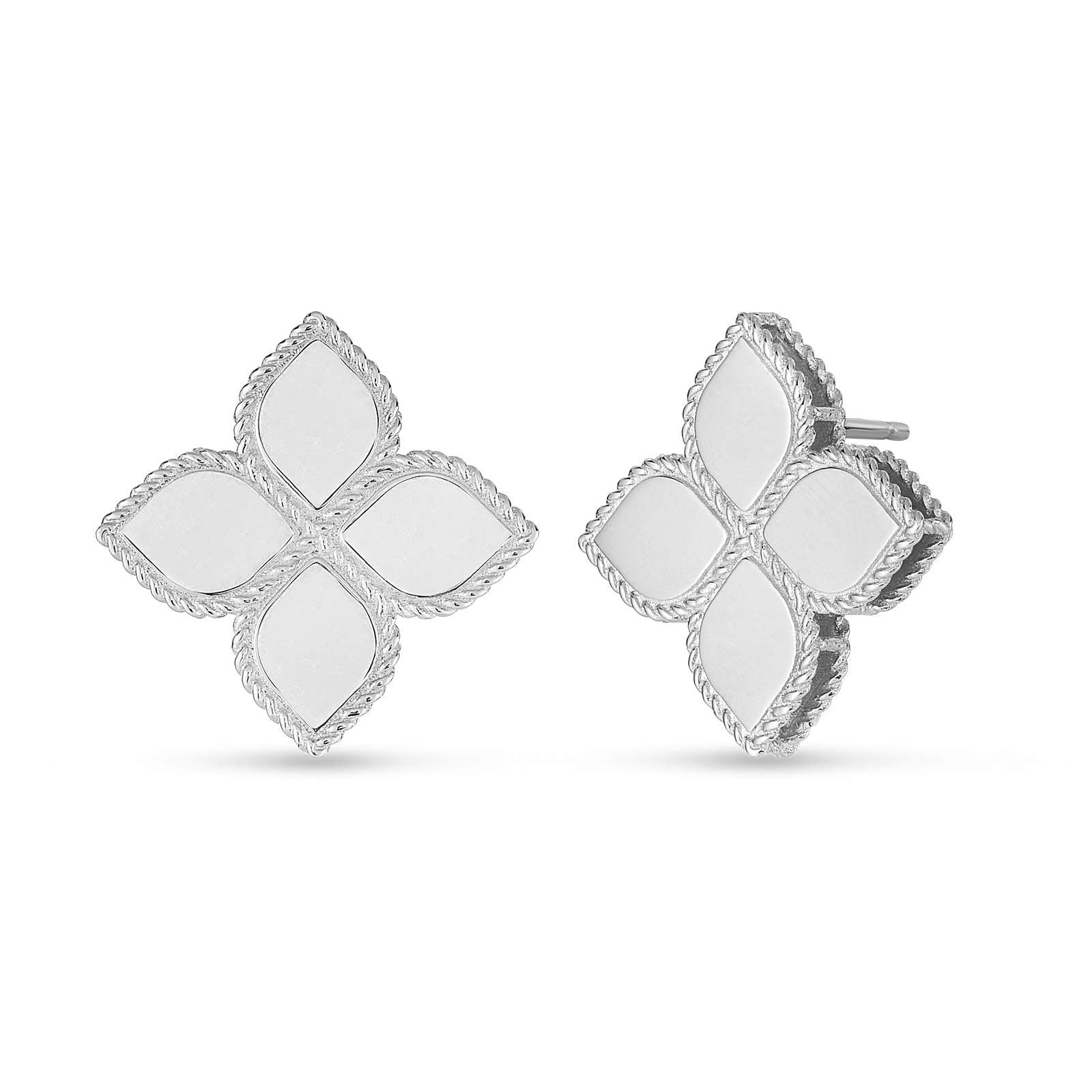 Roberto Coin 18kt White Gold Princess Flower Stud Earrings