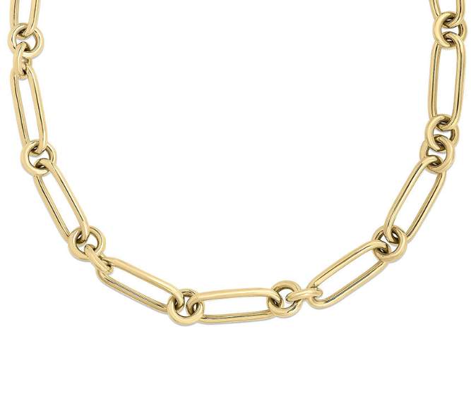 Roberto Coin 18kt Yellow Gold Alternating Oval Link Necklace 18"