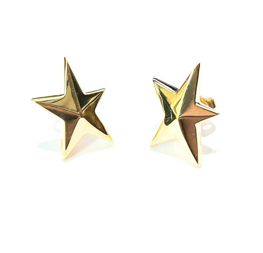 Tiffany & Co. Vintage 18kt Yellow Gold Star Stud Earrings