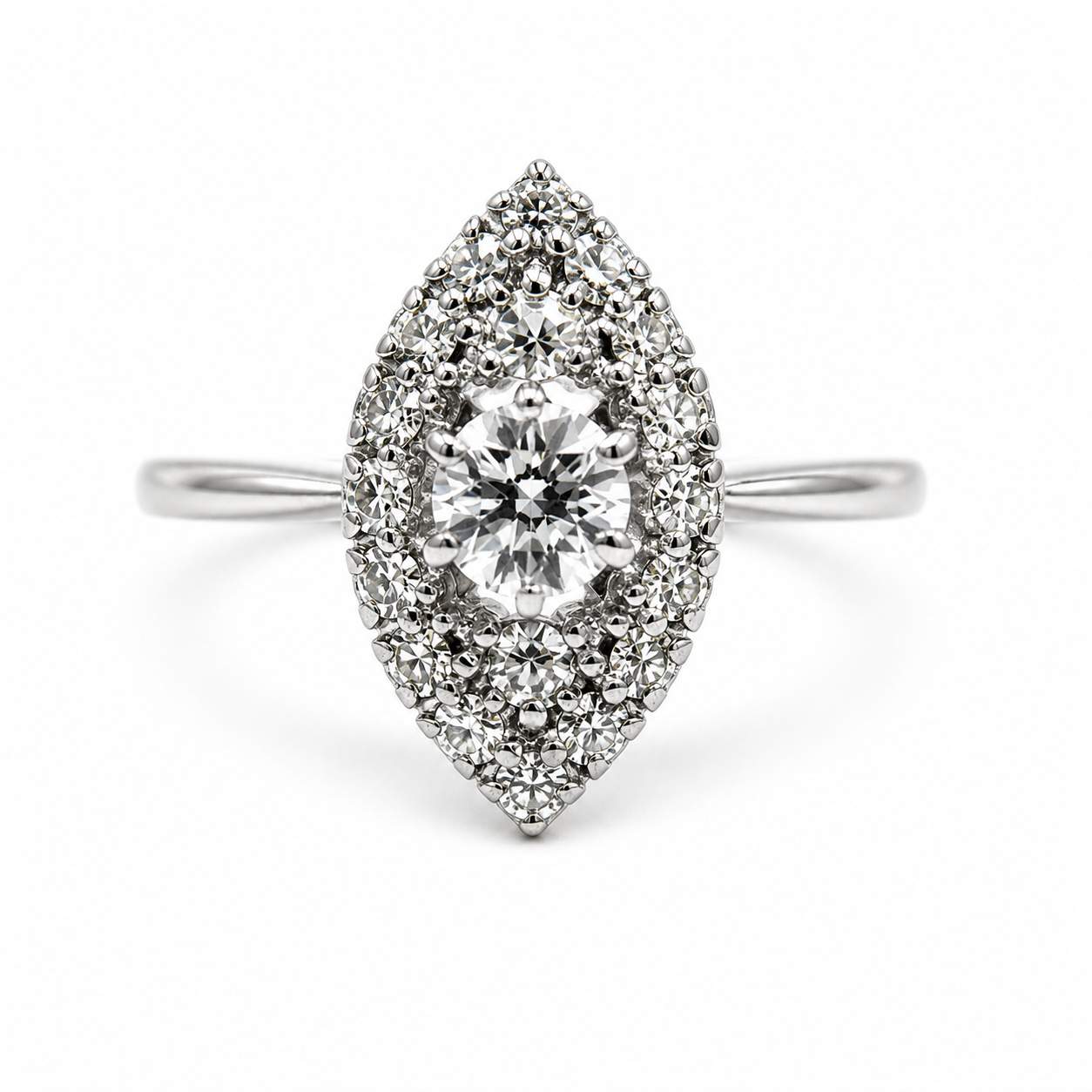 Jabel 18kt White Gold Diamond Marquise Halo Ring 0.80ctw