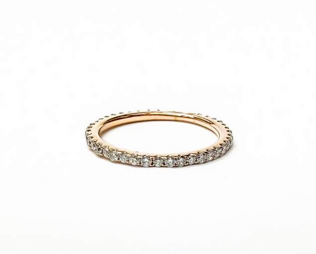 18kt Yellow Gold Diamond Eternity Band Ring 0.39ctw Size 6