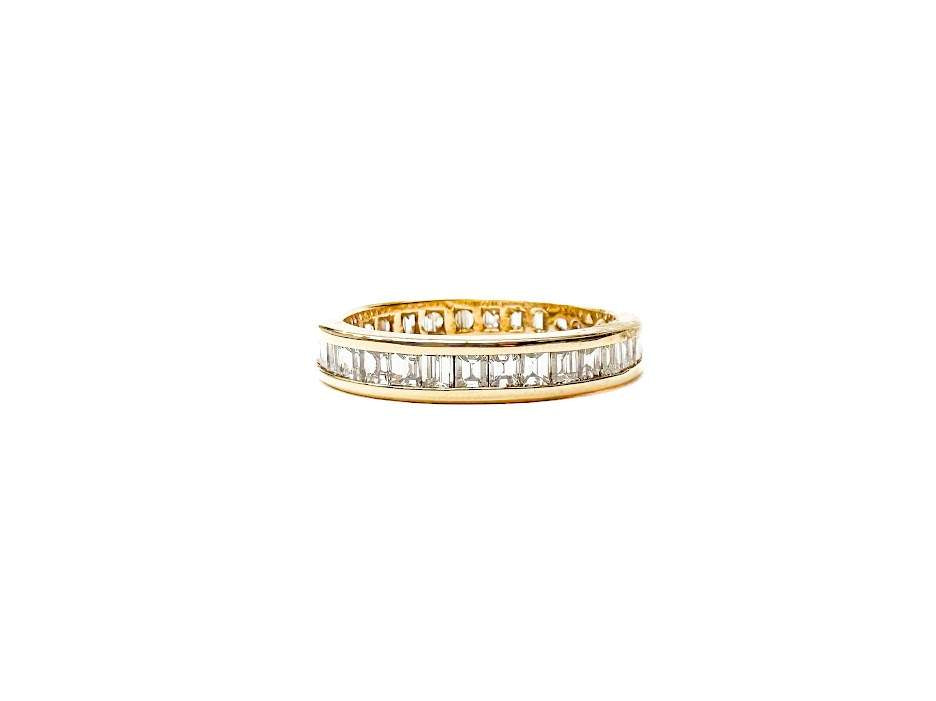 14kt Yellow Gold Baguette Diamond Eternity Band 2.00ctw Size 8.75
