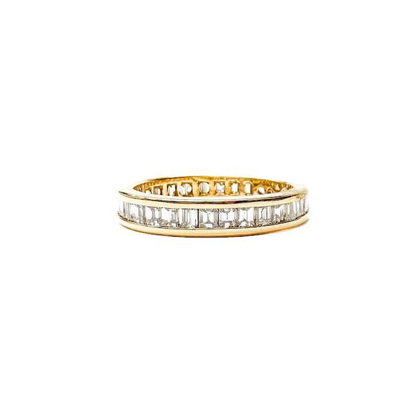 14kt Yellow Gold Baguette Diamond Eternity Band 2.00ctw Size 8.75