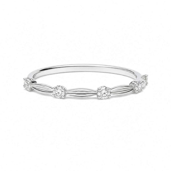 14kt White Gold Five Station Diamond Ring