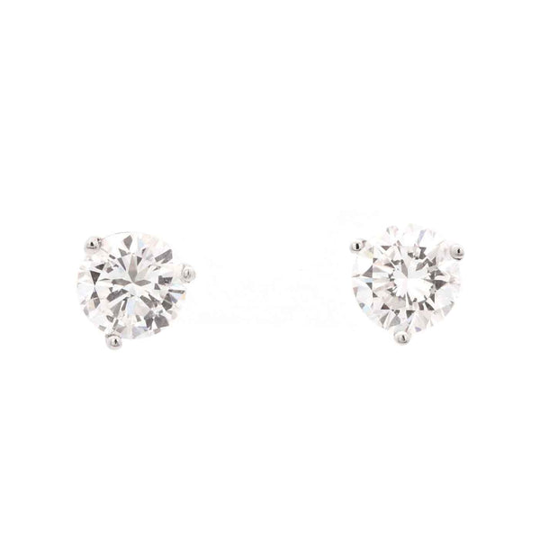 Platinum 2.03ct Round Brilliant Diamond Stud Earrings GIA