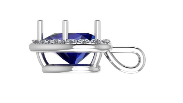 Provident Custom Designed: 18K WG 3.59Ctw Sapphire(AGL Certified/Heated) And ~.46ctw Diamond Pendant.