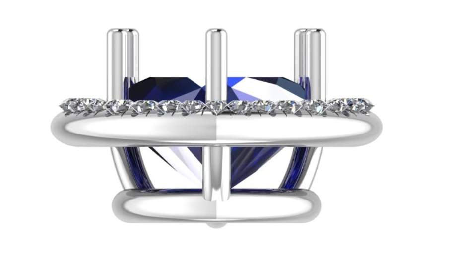 Provident Custom Designed: 18K WG 3.59Ctw Sapphire(AGL Certified/Heated) And ~.46ctw Diamond Pendant.
