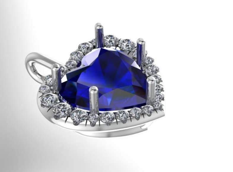 Provident Custom Designed: 18K WG 3.59Ctw Sapphire(AGL Certified/Heated) And ~.46ctw Diamond Pendant.
