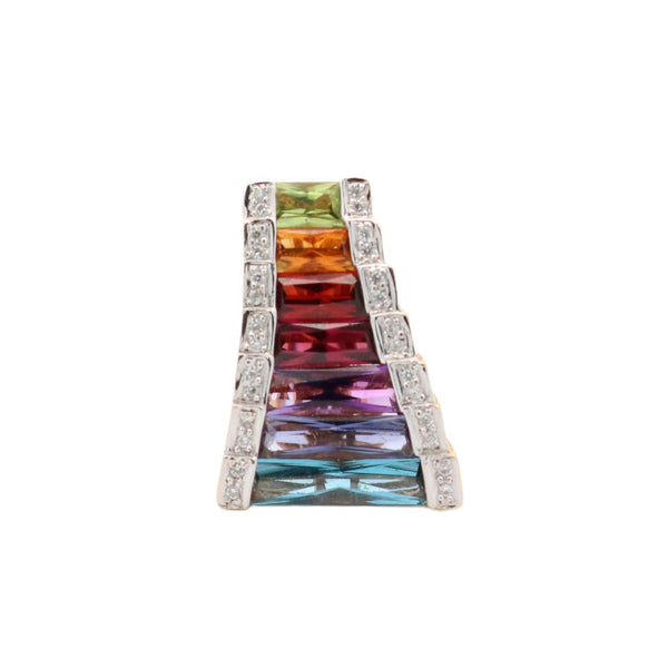 Bellarri 18kt Yellow Gold Multi-Gemstone & Diamond Slide Pendant