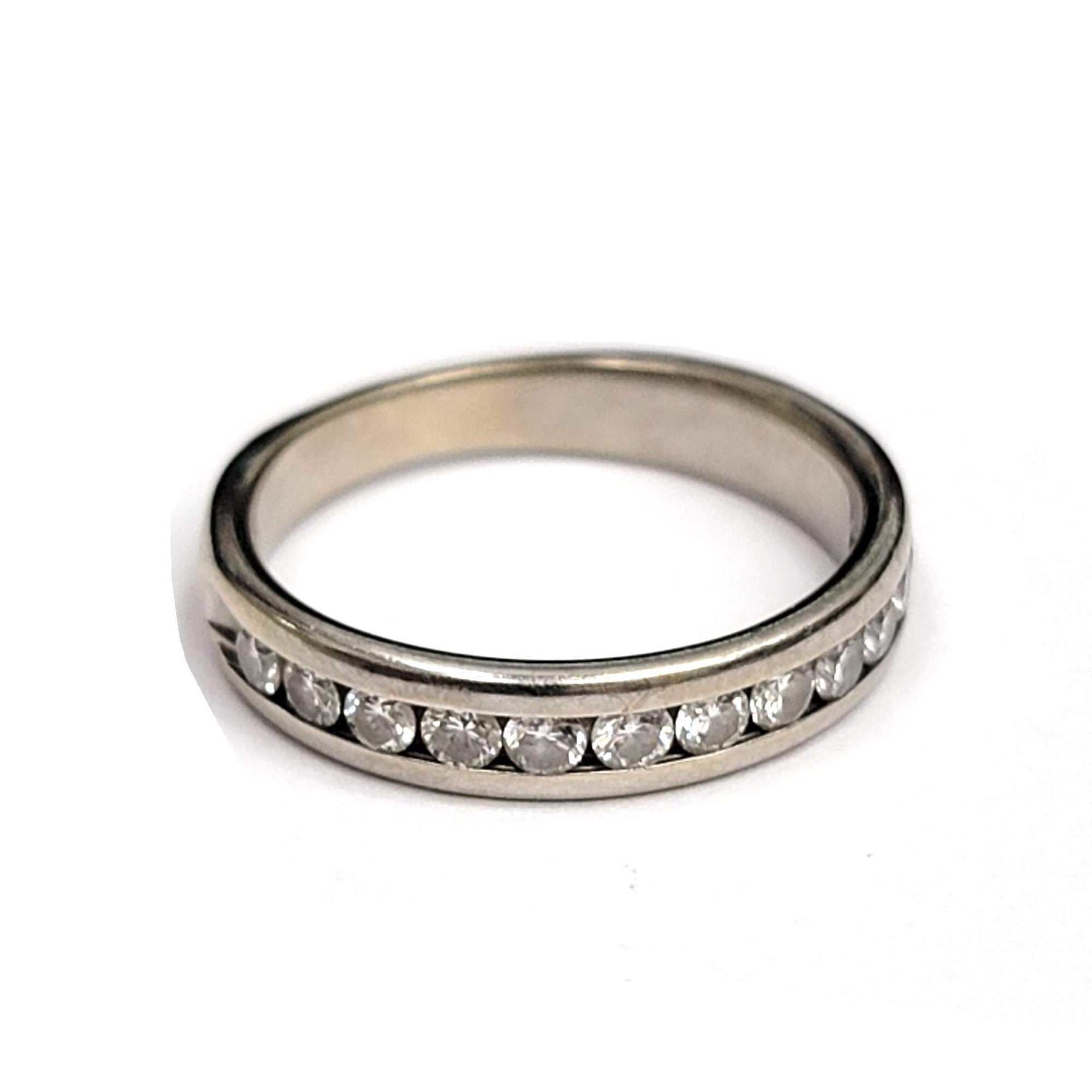 14K White Gold ~0.24 Ctw Diamond Channel Set Band