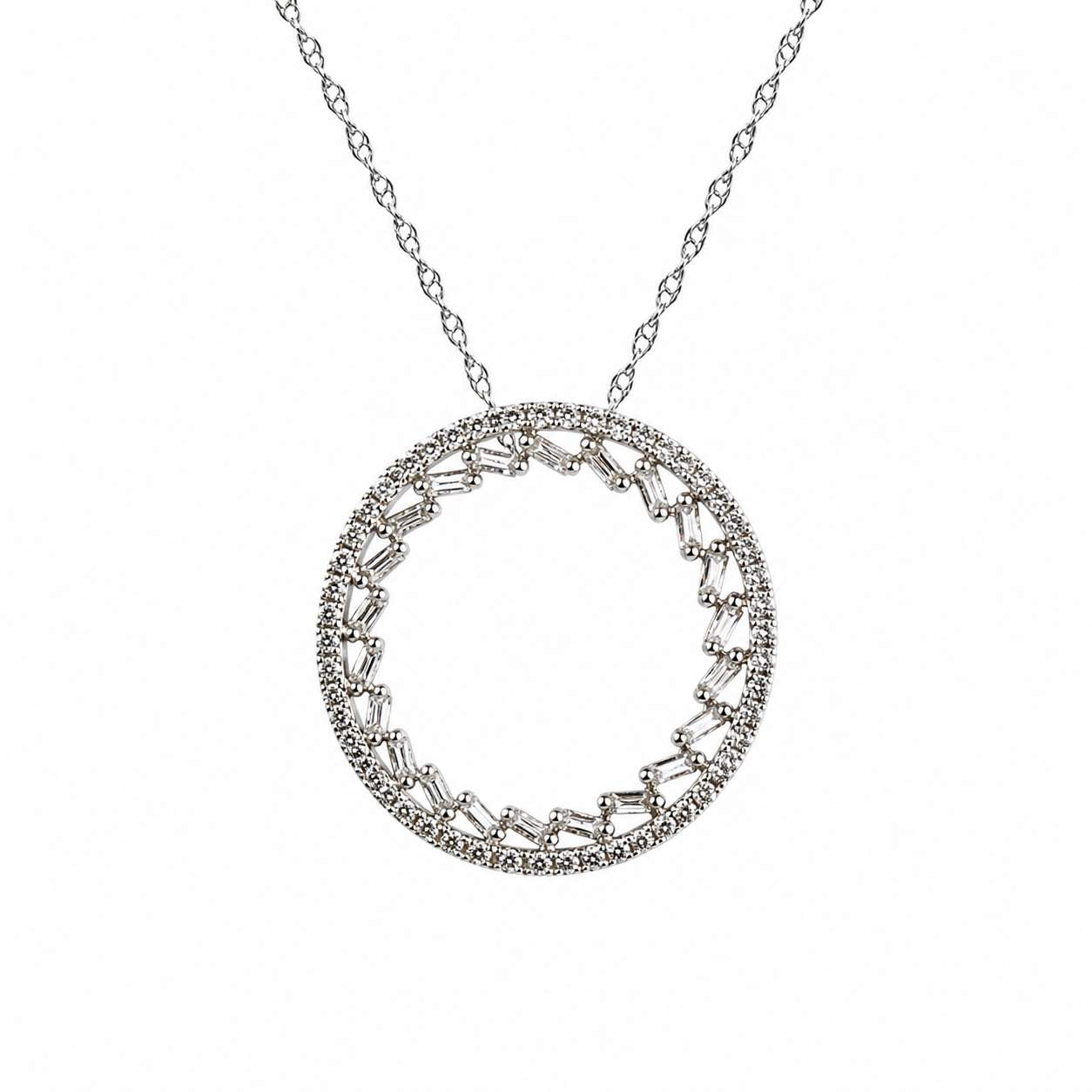 White Gold Diamond Circle Pendant