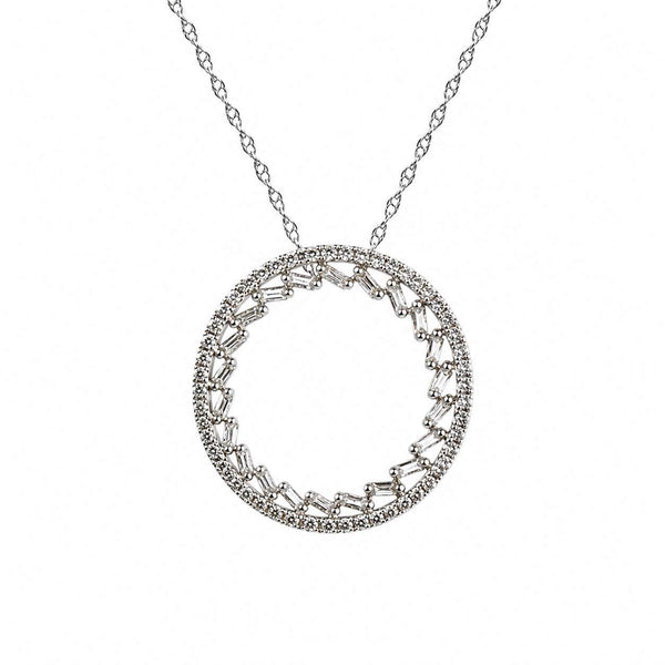 14kt White Gold Diamond Circle Pendant