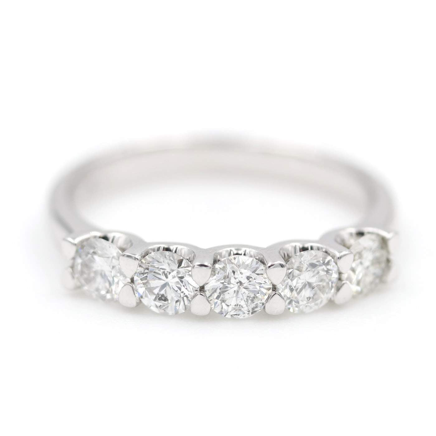 14K White Gold 5 Stone Diamond Band D=1.03Ctw Provident Jewelery