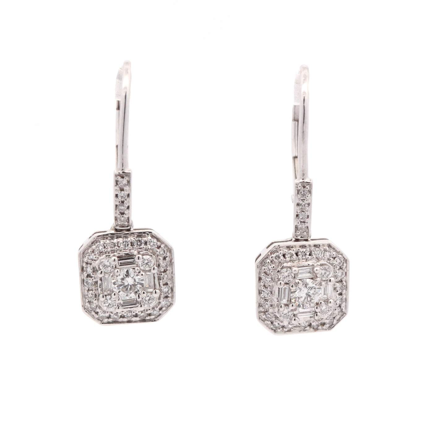 14kt White Gold Diamond Drop Earrings