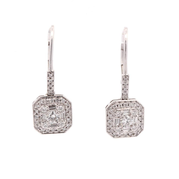14kt White Gold Diamond Drop Earrings