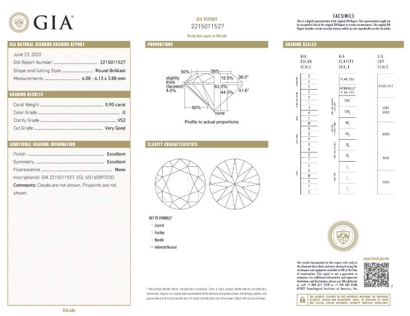 18kt White Gold 1.76ct Round Diamond Stud Earrings GIA