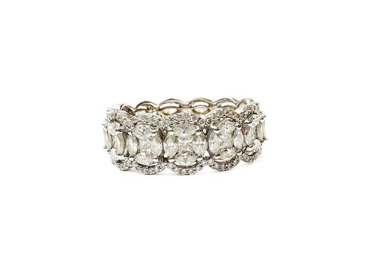 18kt White Gold 3.09ct Mixed Cut Diamond Eternity Band