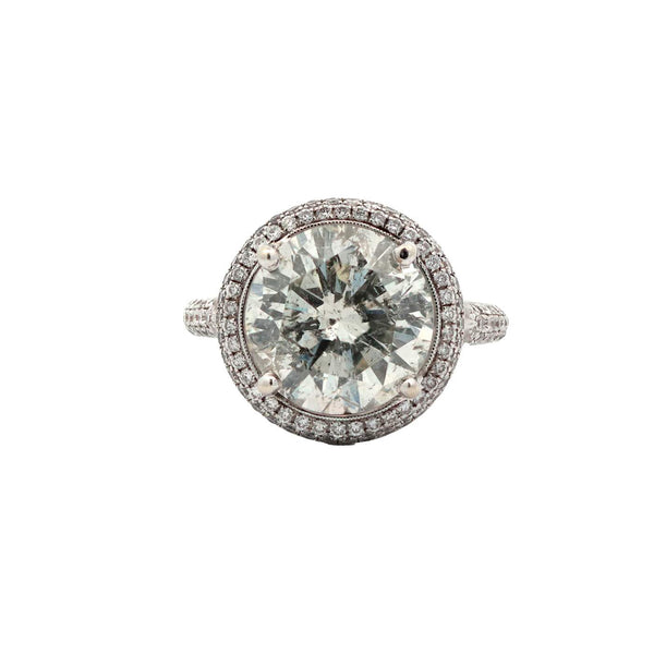 18kt White Gold Diamond Halo Engagement Ring