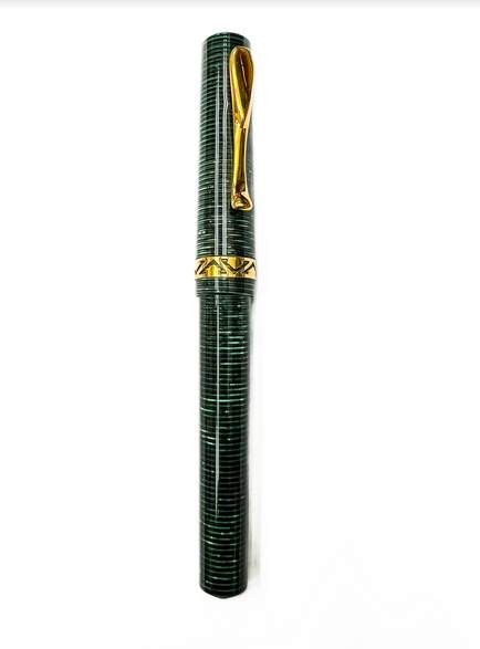 Limited (Blue Ink) Visconti Green Pearl Celluloid Manhattan Pen