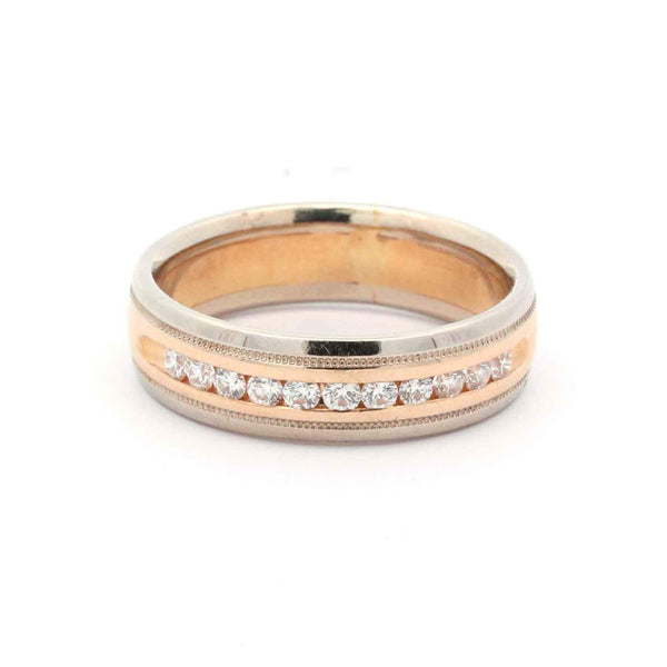 14kt Yellow & White Gold Diamond Channel Set Band