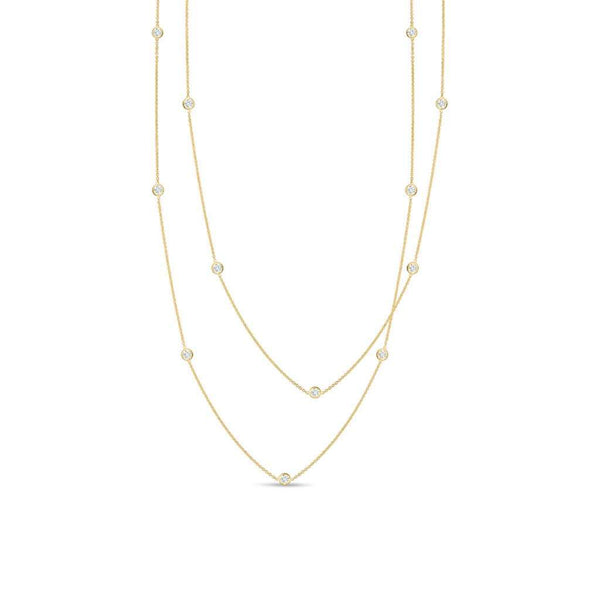 Roberto Coin 18K 15 Station ~0.75ctw Diamond Necklace, Length 36"