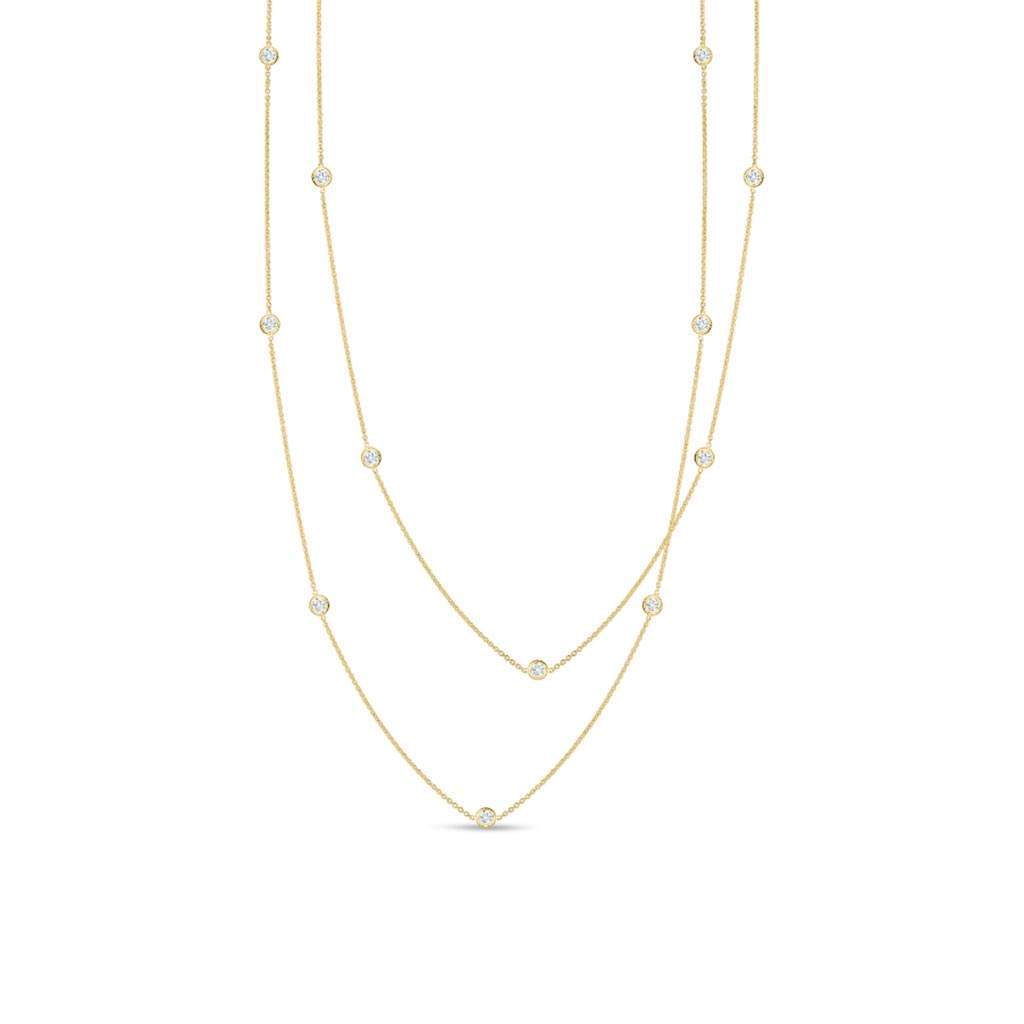 Roberto Coin 18kt Yellow Gold 0.75ct Diamond Station Necklace 36"