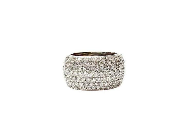 14kt White Gold 6.08ct Seven-Row Pavé Diamond Eternity Band