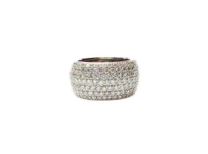 14kt White Gold 6.08ct Seven-Row Pavé Diamond Eternity Band